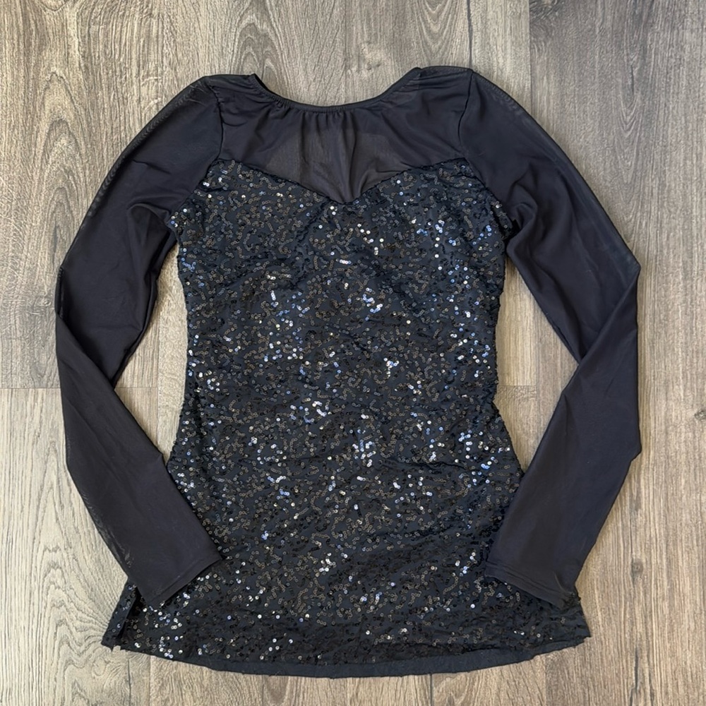 Weissman Long Sleeve Sequin Mesh Top by Balera